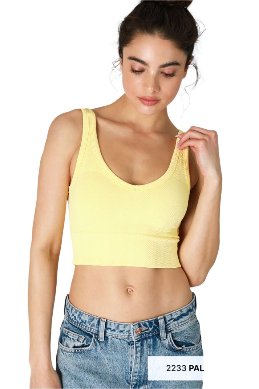 Nikibiki Women's Reversible Herringbone Crop Top