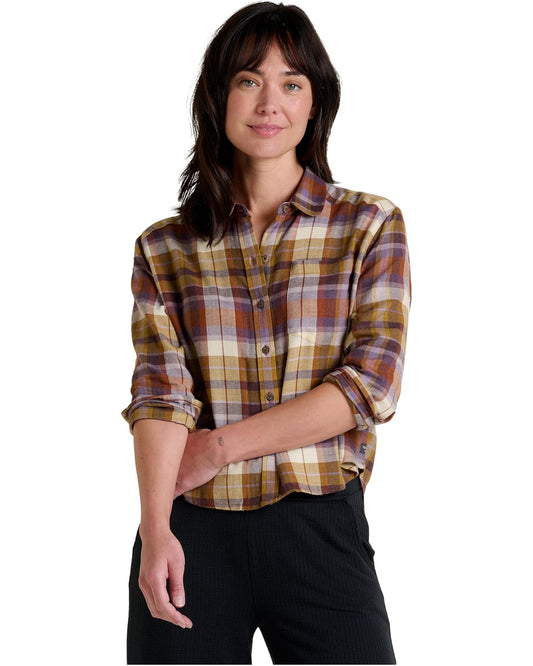 Toad Women's Re-Form Flannel Boxy LS Shirt Aster Madras