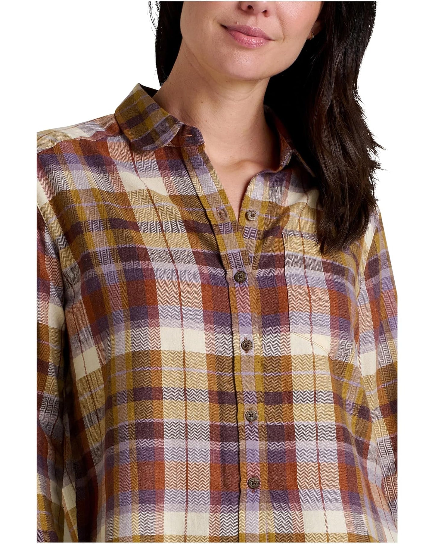 Toad Women's Re-Form Flannel Boxy LS Shirt Aster Madras