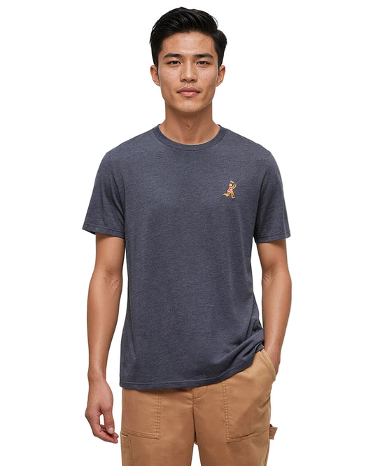 Tentree Men's Sasquatch T-Shirt Midnight Blue Heather/ Football