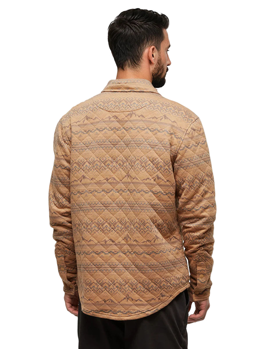 TenTree Men's Colville Quilted Shacket Camel Heather