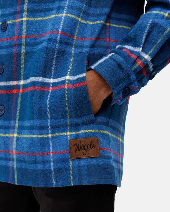 Waggle Men's Flannel Overshirt Cocky Rooster