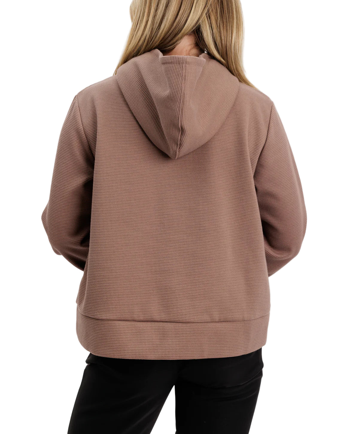 Waggle Women's Lakeside Waffle Knit Hoodie Driftwood