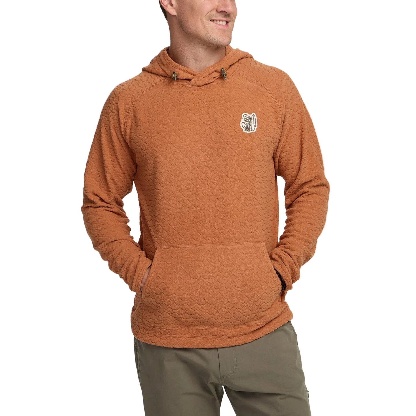 Howler Bros Men's Palo Duro Fleece Hoodie Mountain Grid Clay