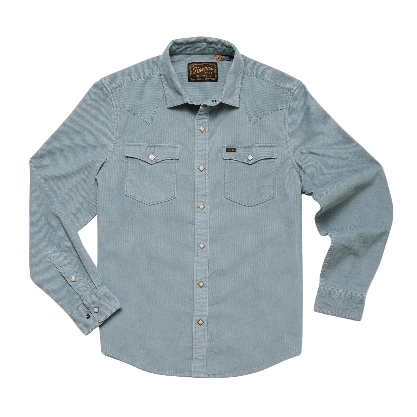Howler Bros Men's Banning Corduroy Snapshirt Iron Blue