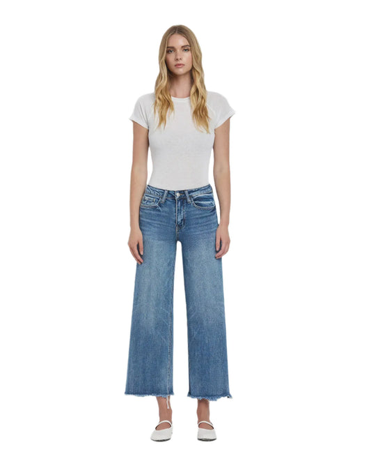 Flying Monkey Women's Sagacity High Rise Crop Wide Leg Jeans - Brekken's