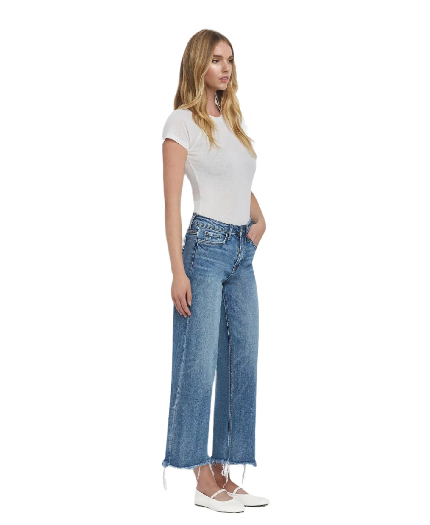 Flying Monkey Women's Sagacity High Rise Crop Wide Leg Jeans - Brekken's