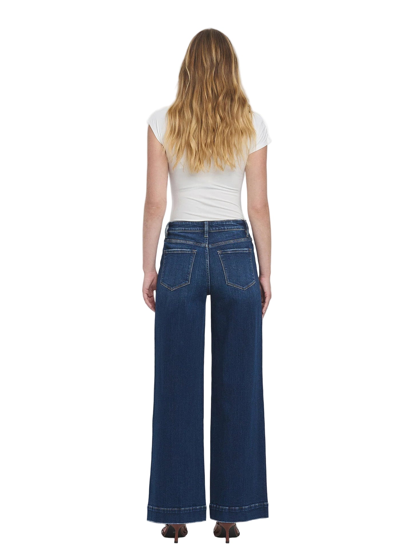 Flying Monkey Women's High Rise Front Patch Pocket Wide Leg Trouser