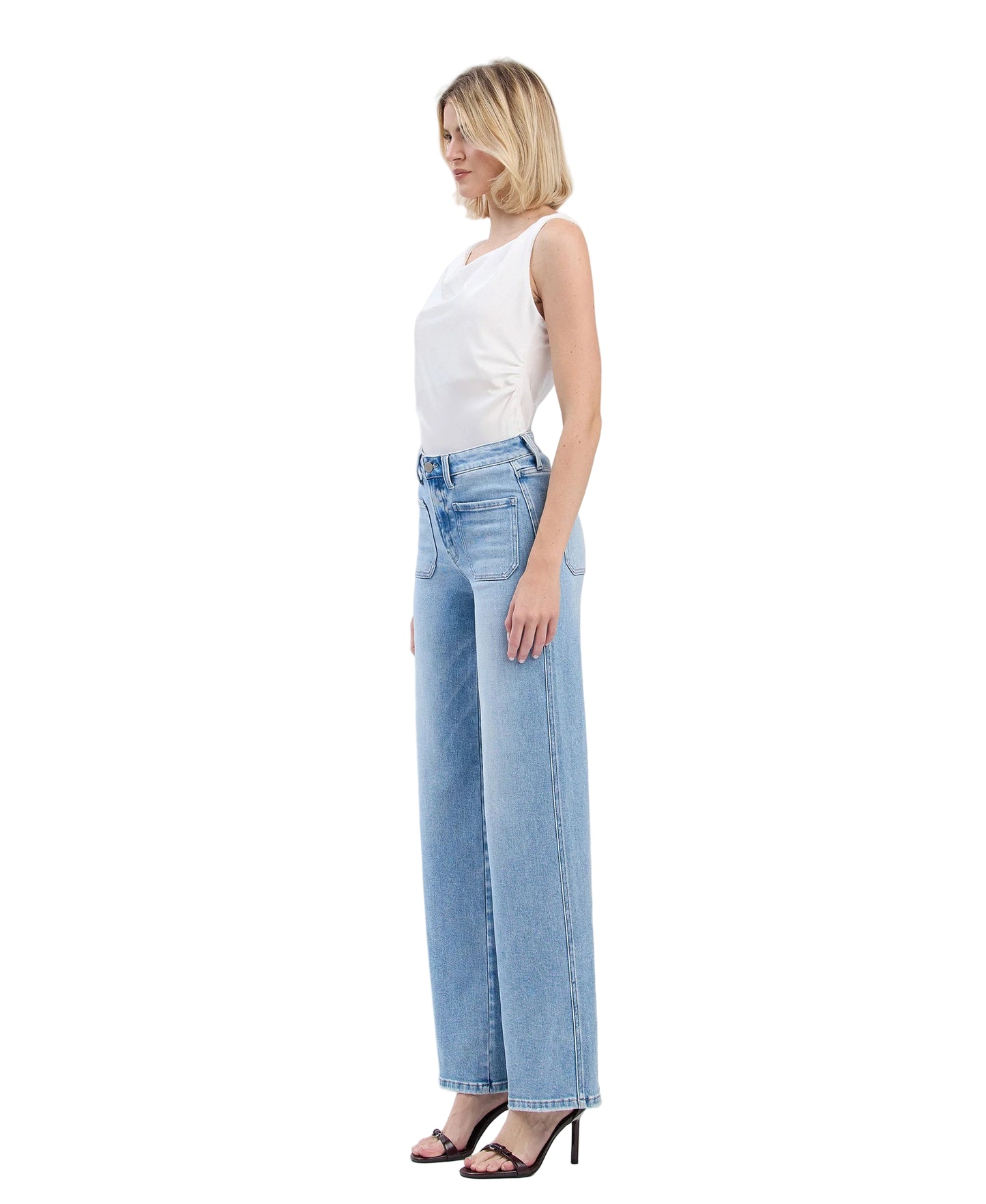 Flying Monkey Women's High Rise Patch Pocket Wide Leg