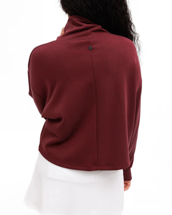 Waggle Women's Funnel Neck Sweatshirt Garnet