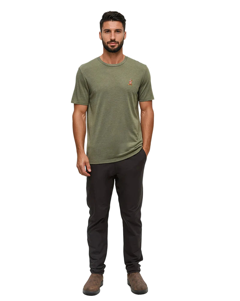 Tentree Men's Sasquatch T-Shirt Deep Olive Heather/Football