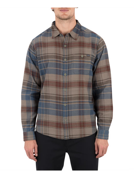 Hurley Men’s Portland Stretch Flannel LS Army