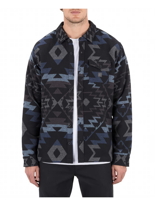 Hurley Men’s Santa Cruz Jacquard Shacket Black