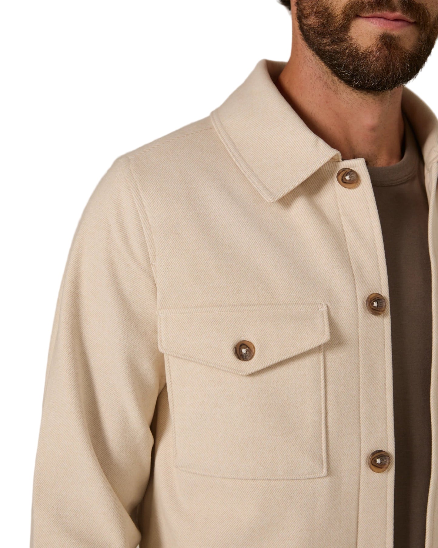 7 Diamonds Men’s Craftsman Twill Shacket Beige