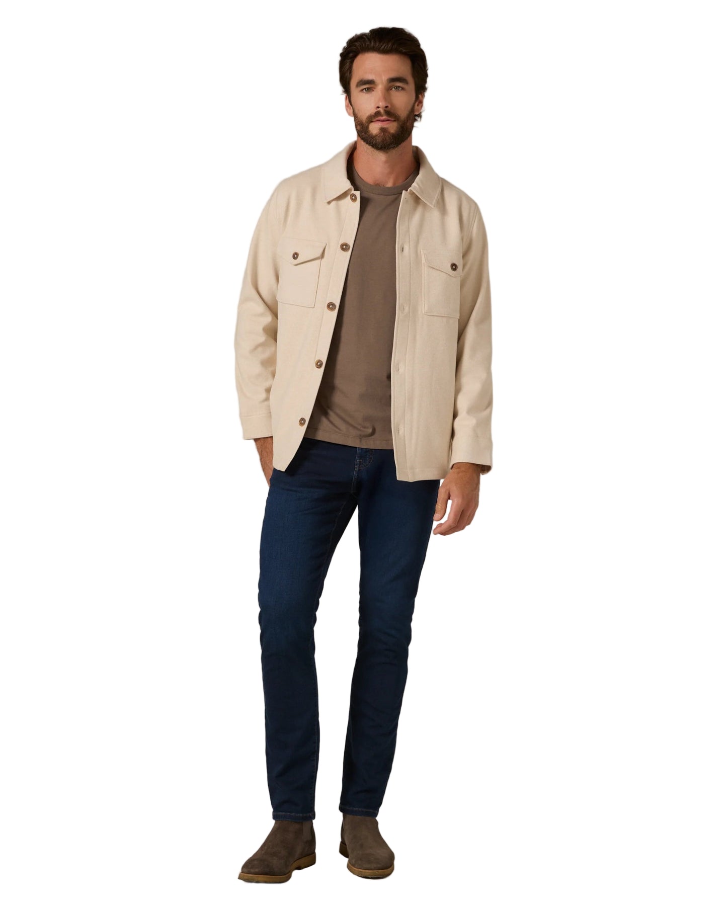 7 Diamonds Men’s Craftsman Twill Shacket Beige