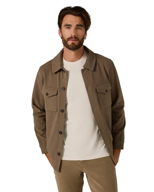 7 Diamonds Men’s Craftsman Twill Shacket Khaki