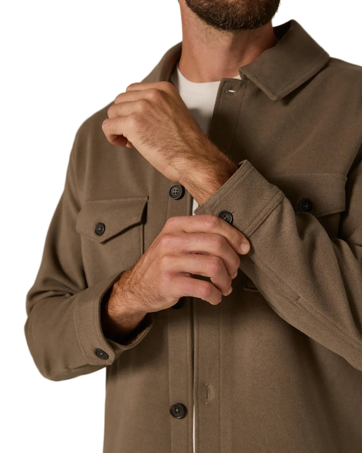 7 Diamonds Men’s Craftsman Twill Shacket Khaki