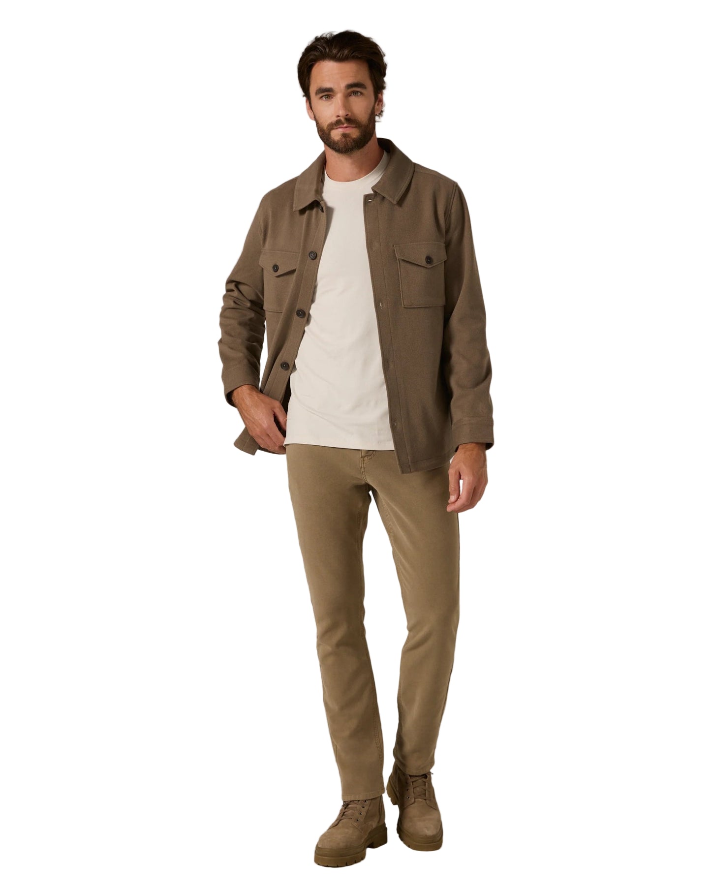 7 Diamonds Men’s Craftsman Twill Shacket Khaki