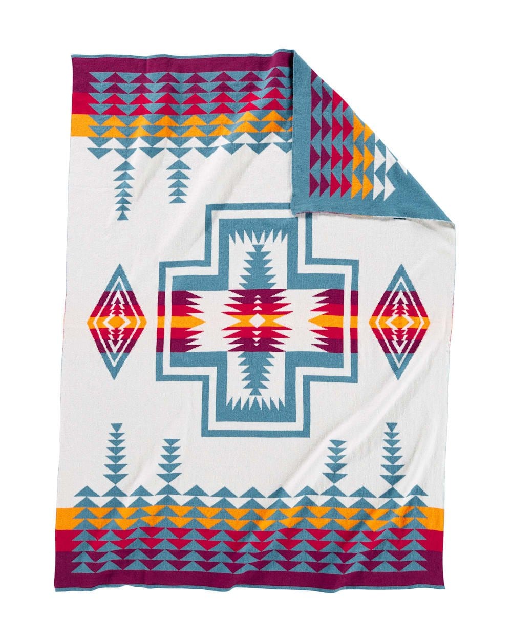 Pendleton oc knit baby blanket w/ beanie harding teal - Brekken's