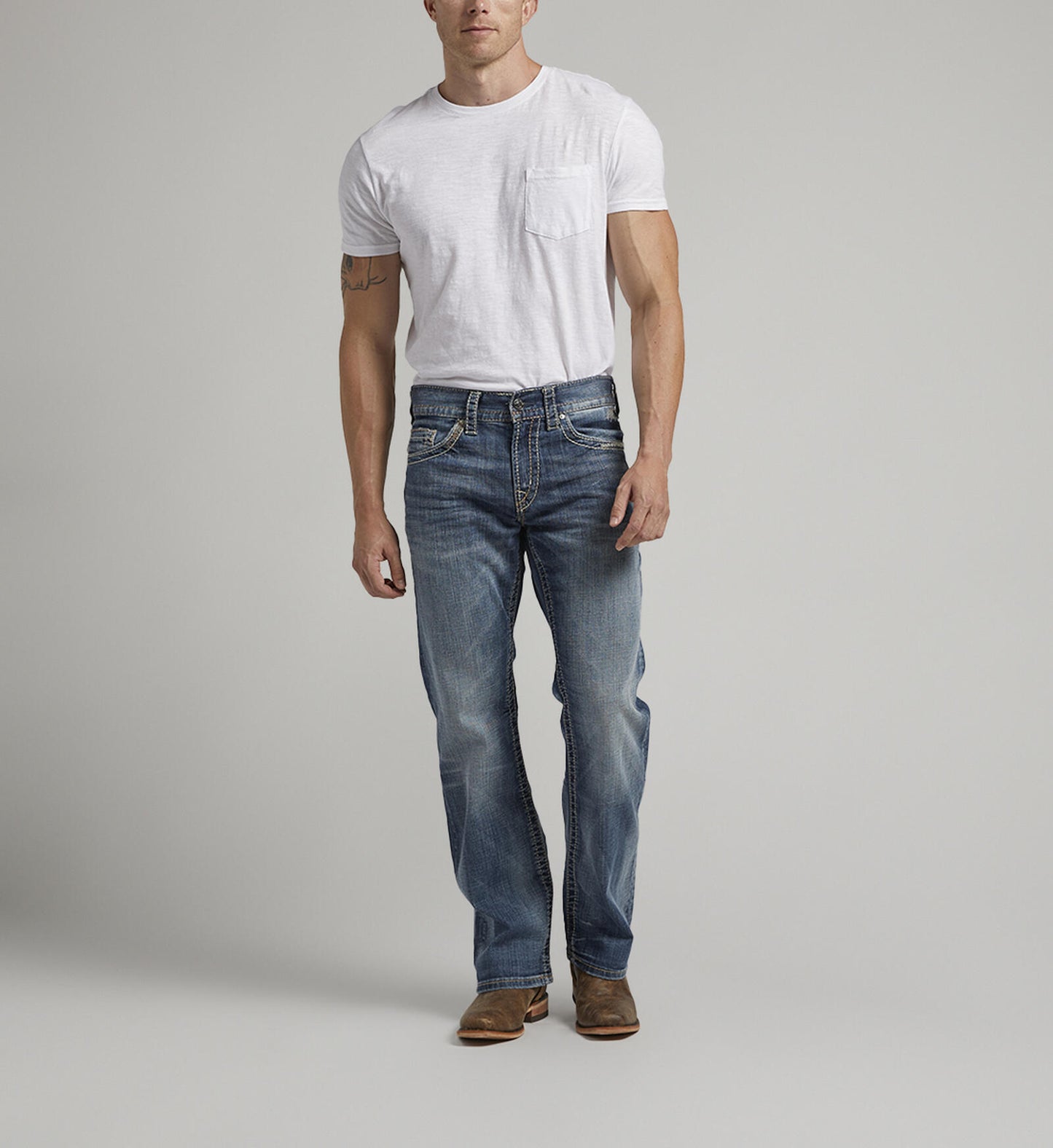 Silver Men Zac Relaxed Fit Straight Leg Jeans M42408LD191