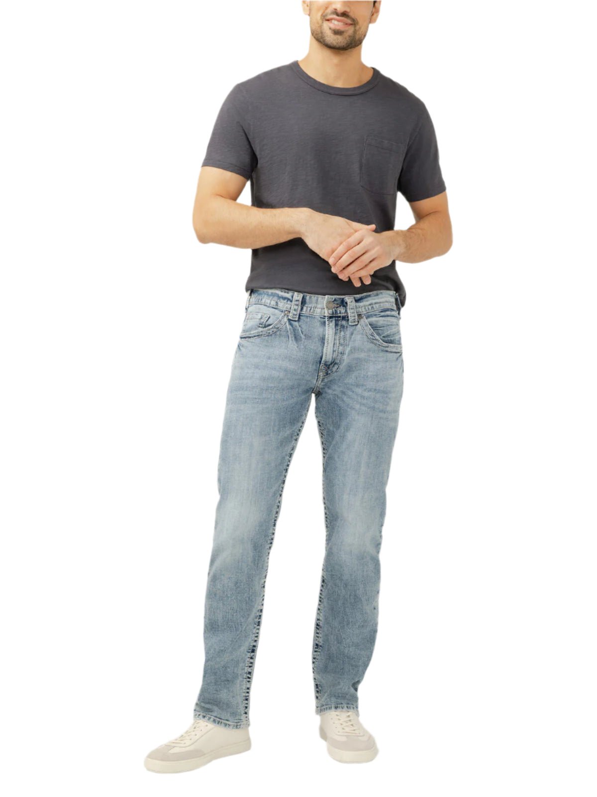 Silver Men’s Eddie Relaxed Fit Tapered Leg Jeans M42995SMC230 - Brekken's