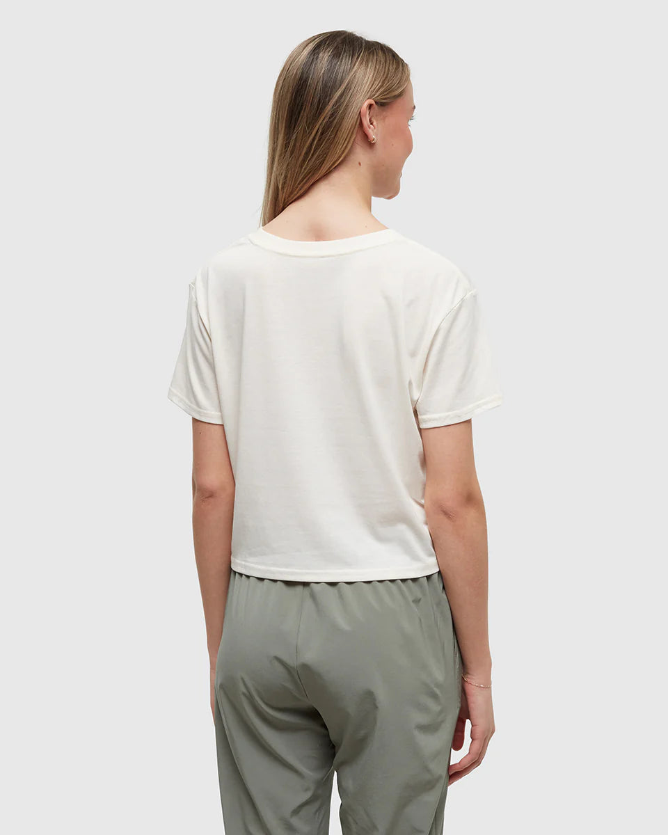 Tentree Women's Floral Crop T-Shirt Undyed/Meteorite Black