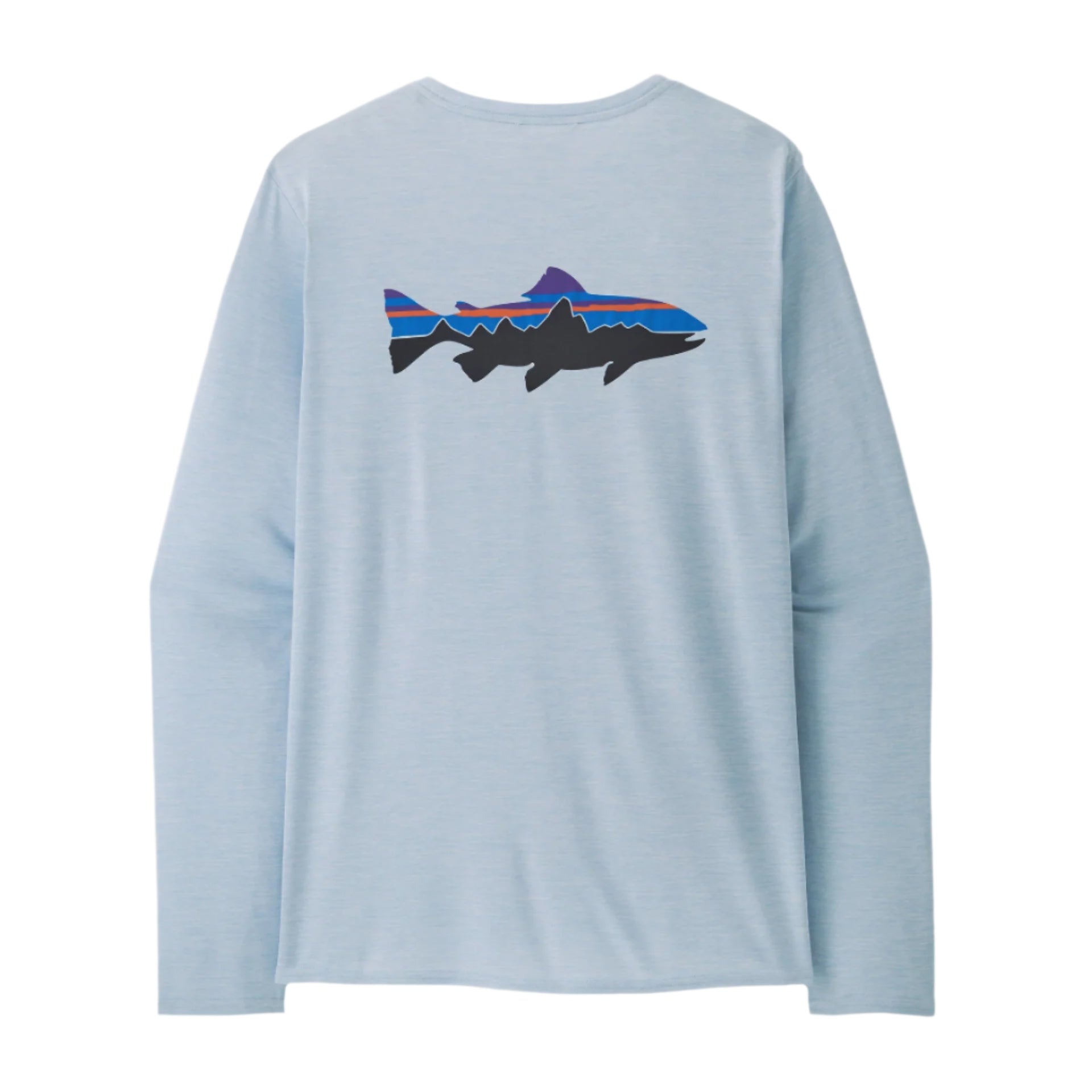 Patagonia Men's L/S Cap Cool Daily Graphic Shirt - Waters Fitz Roy Trout: Fleck Blue - Brekken's