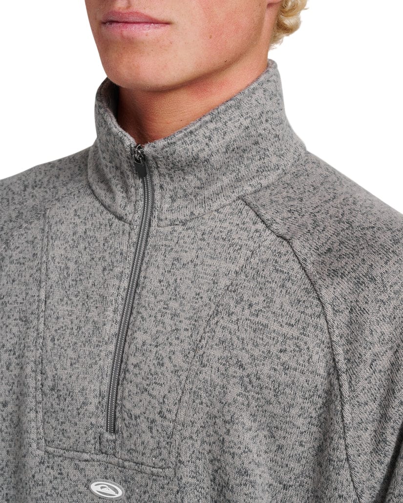 Quiksilver Men's Keller Half Zip Mock Smoked Gray Heather
