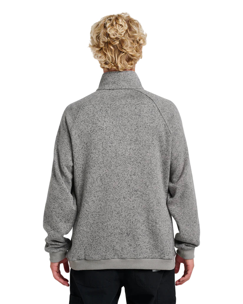 Quiksilver Men's Keller Half Zip Mock Smoked Gray Heather