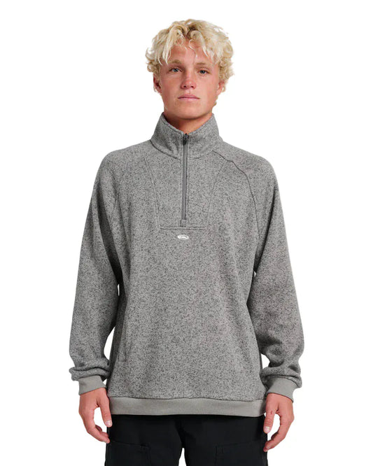 Quiksilver Men's Keller Half Zip Mock Smoked Gray Heather