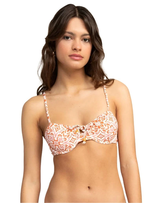 Roxy Women's Fresco Tile Underwire Bikini Bra Top Cloud Dancer Fresco Tile - Brekken's