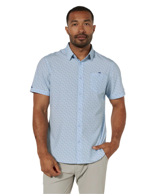 7 Diamonds Men's Montague Short Sleeve Shirt Light Blue - Brekken's