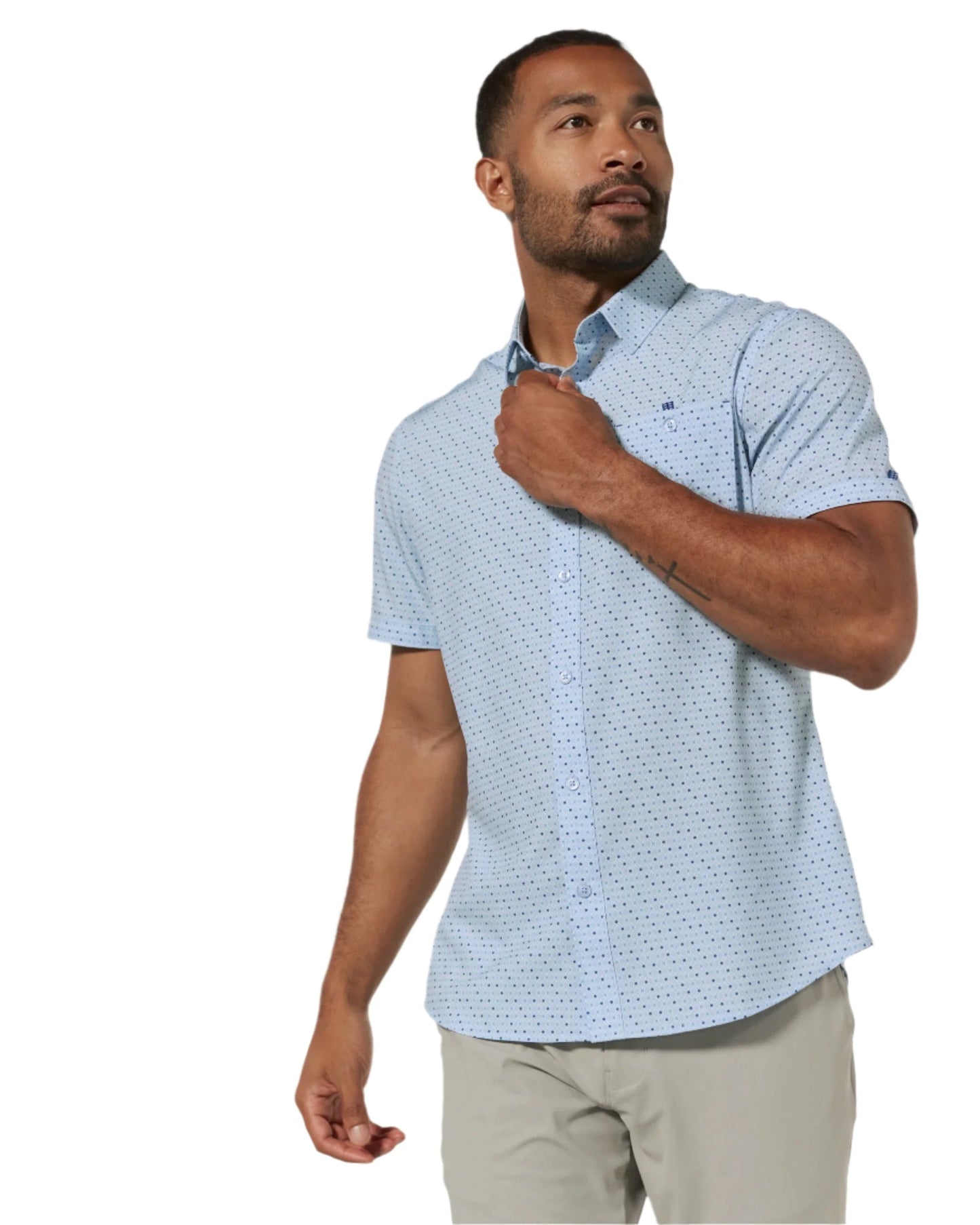 7 Diamonds Men's Montague Short Sleeve Shirt Light Blue - Brekken's