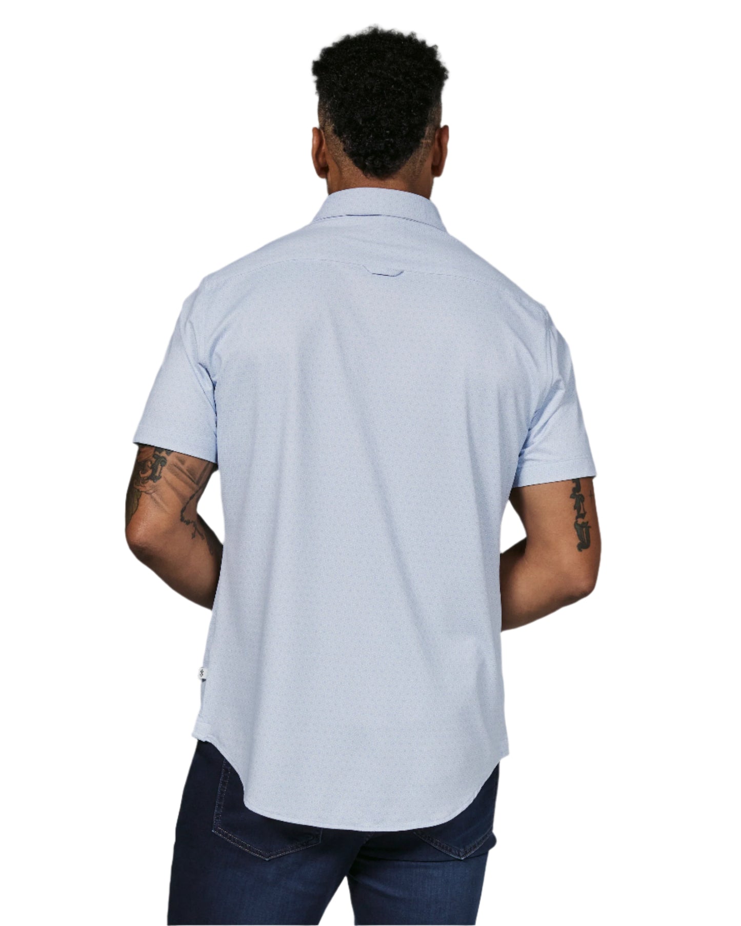 7 Diamonds Men's Corsica Short Sleeve Shirt Light Blue