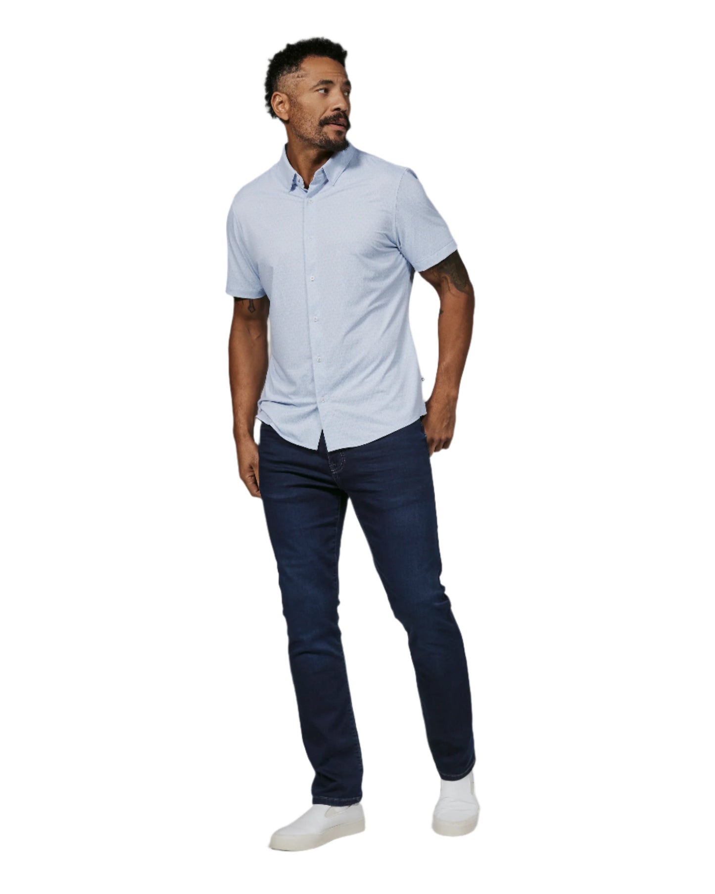 7 Diamonds Men's Corsica Short Sleeve Shirt Light Blue