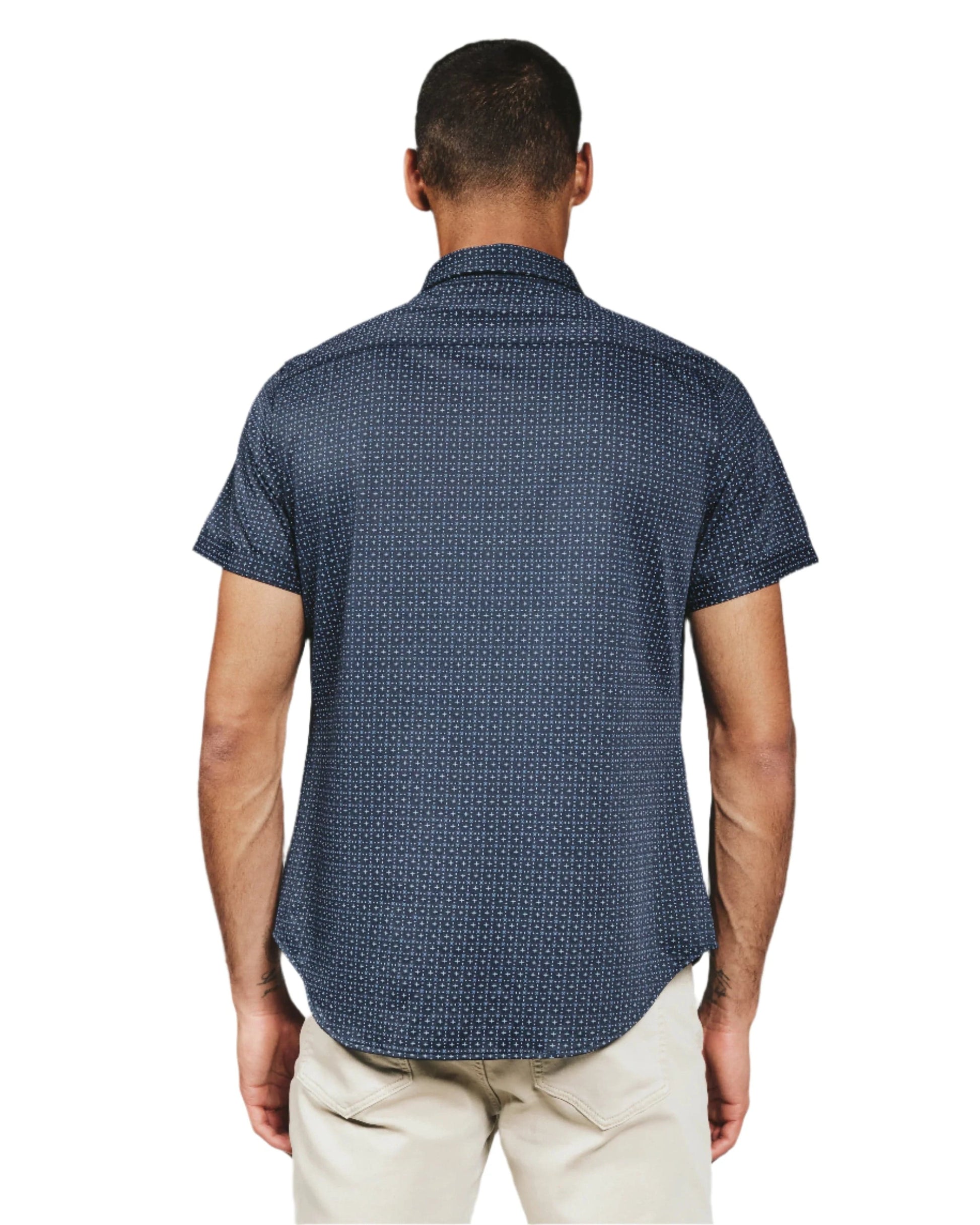 7 Diamonds Men's Brenner Short Sleeve Shirt Navy - Brekken's