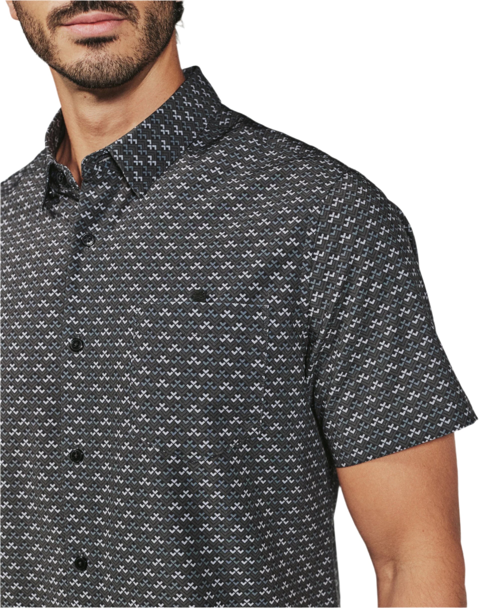 7 Diamonds Men's Marcelo Short Sleeve Shirt Black - Brekken's