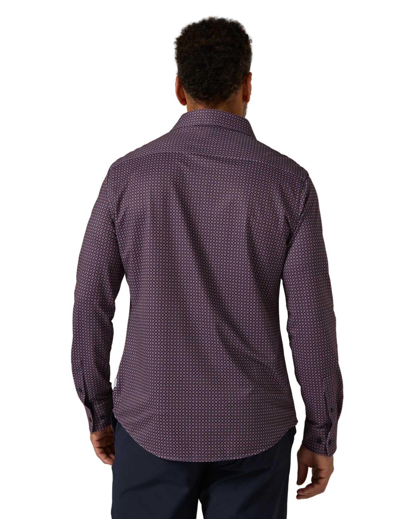 7 Diamonds Men’s Warren Long Sleeve Shirt Coral