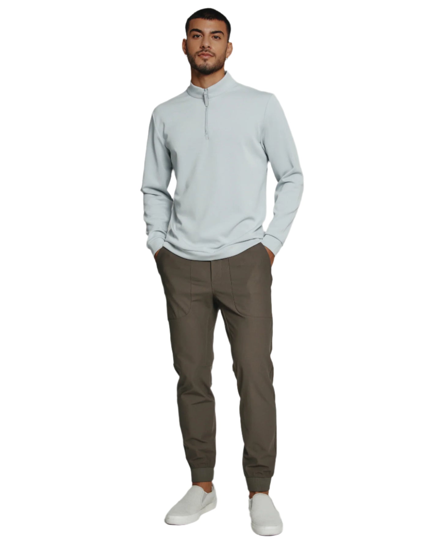 7 Diamonds Men's Rev Quarter Zip Platinum
