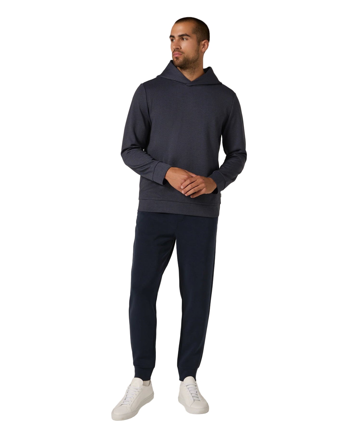 7 Diamonds Men’s Roarke Herringbone Hoodie Navy