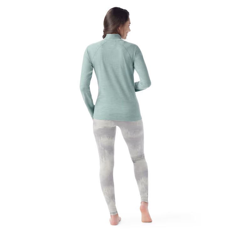 Smartwool Women's Classic Thermal Merino Base Layer 1/4 Zip Arctic Green Heather