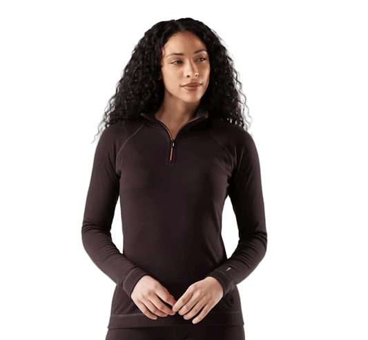 Smartwool Women's Classic Thermal Merino Base Layer 1/4 Zip Mink Heather