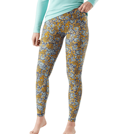 Smartwool Women's Classic Thermal Merino Base Layer Bottom Pacific Blue Floral