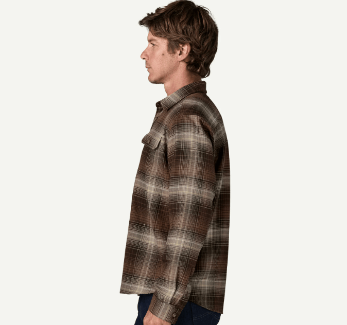 Patagonia Men's L/S Lw Fjord Flannel Shirt Melting Ombre: Den Brown