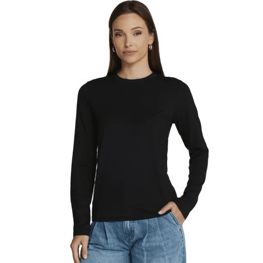 7 Diamonds Women's Apparel > Tops 7 Diamonds Women's Modal Long Sleeve Classic T Shirt Black