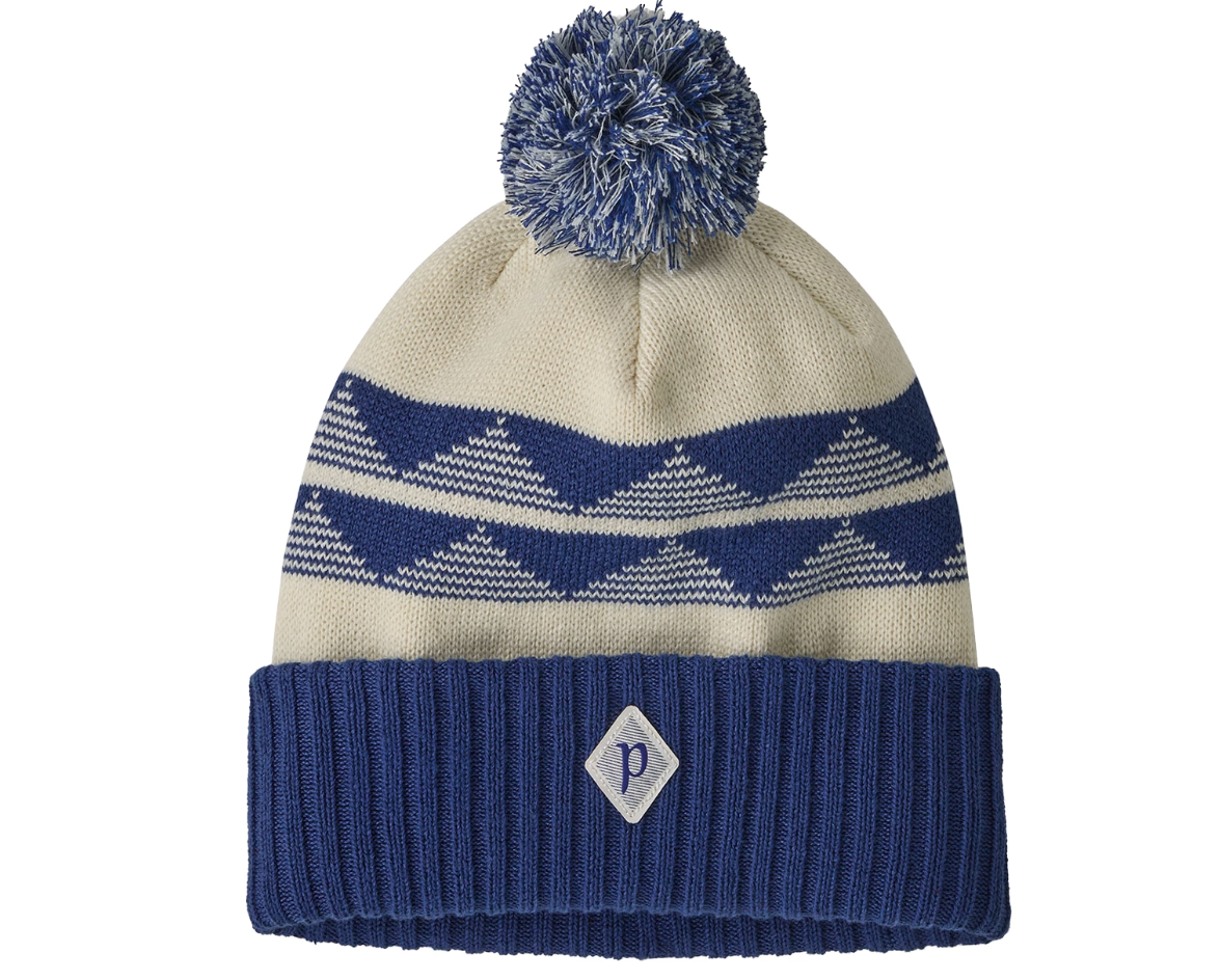 Patagonia Powder Town Beanie Hut Tripper Stripe: Birch White