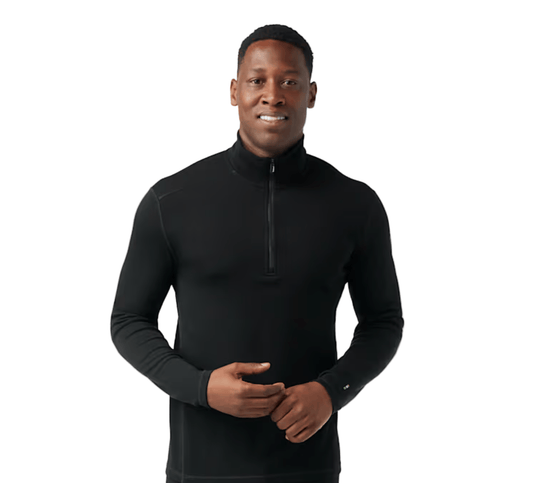 Smartwool Men's Classic Thermal Merino Base Layer 1/4 Zip Black