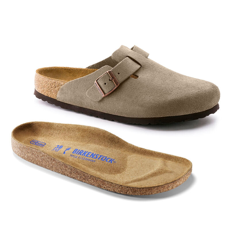 Birkenstock Women's Boston Suede Soft Footbed Taupe