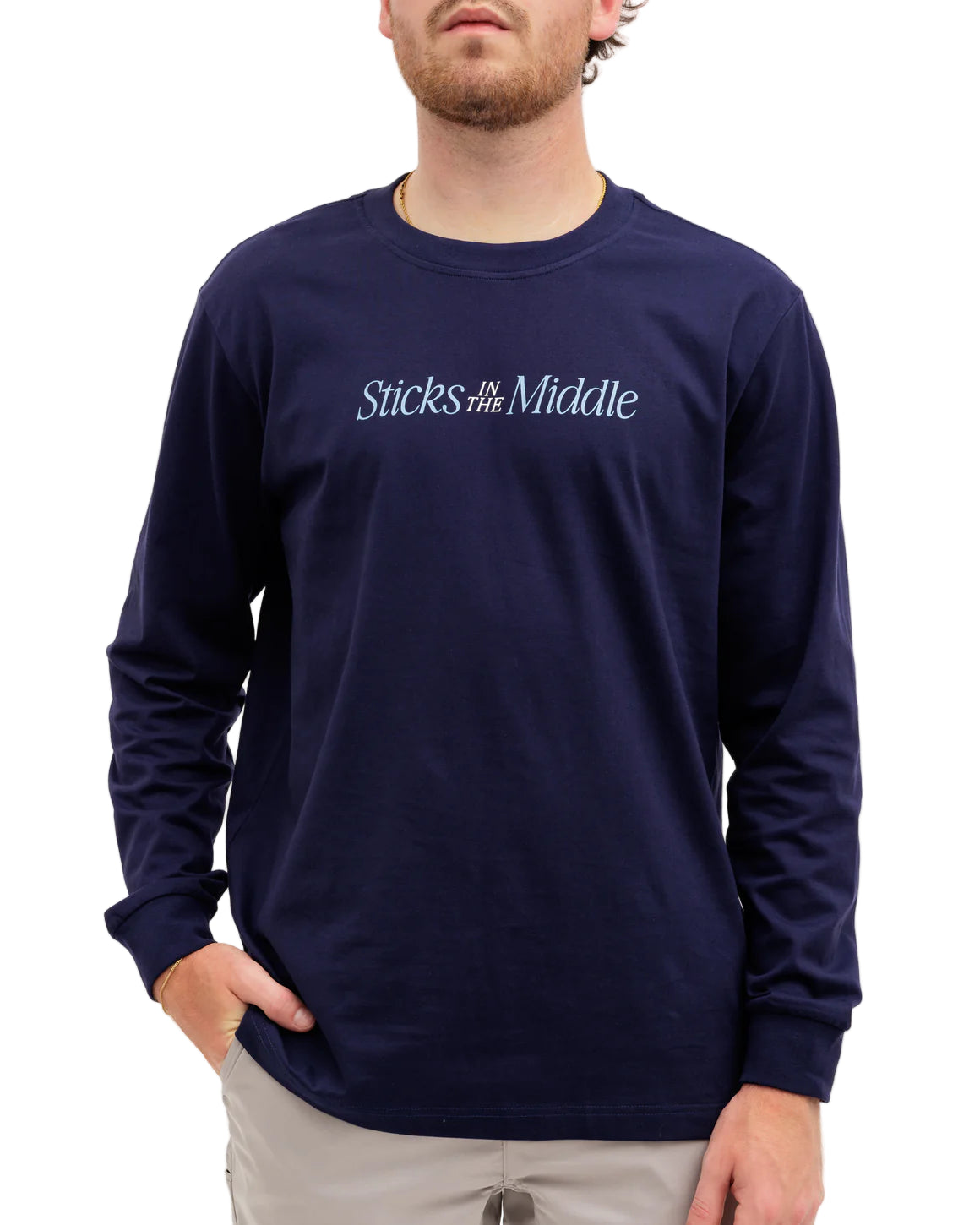 Waggle Unisex Sticks In The Middle Long Sleeve Tee