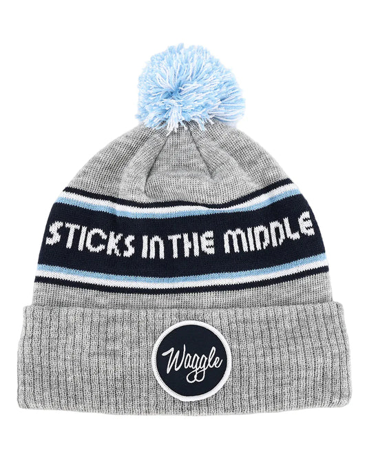 Waggle Unisex Sticks In The Middle Pom Beanie